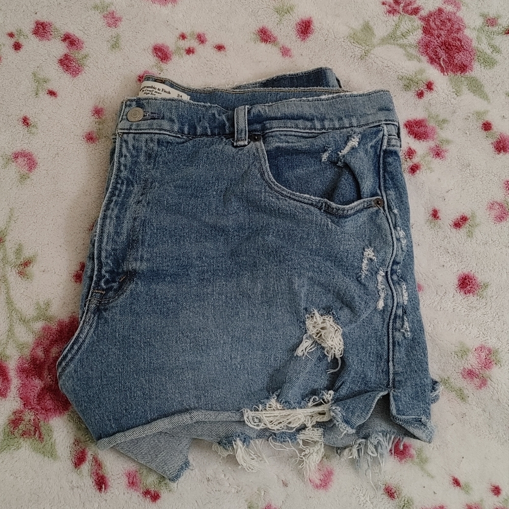 A&F High Rise Cut Off Shorts